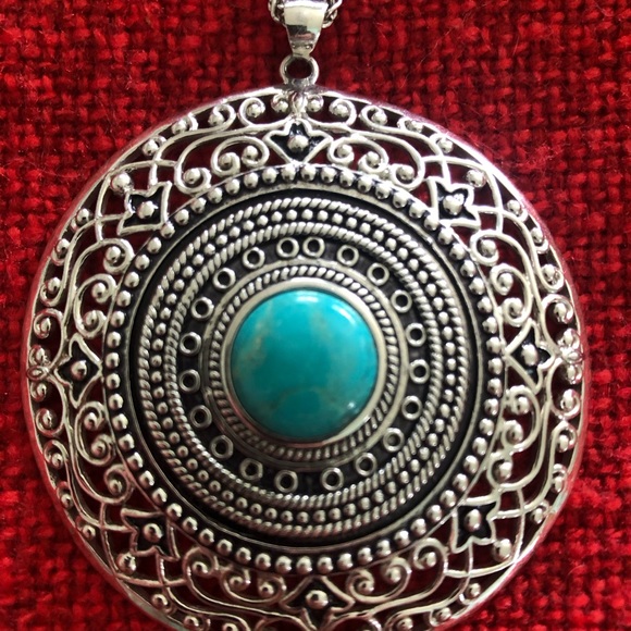 Turquoise silver pendant